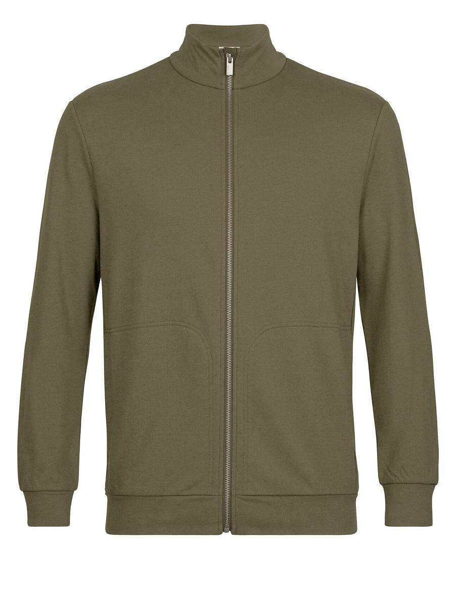 Men's Icebreaker Merino Central II Long Sleeve Zip Hoodie Loden | CA 1667DFMN